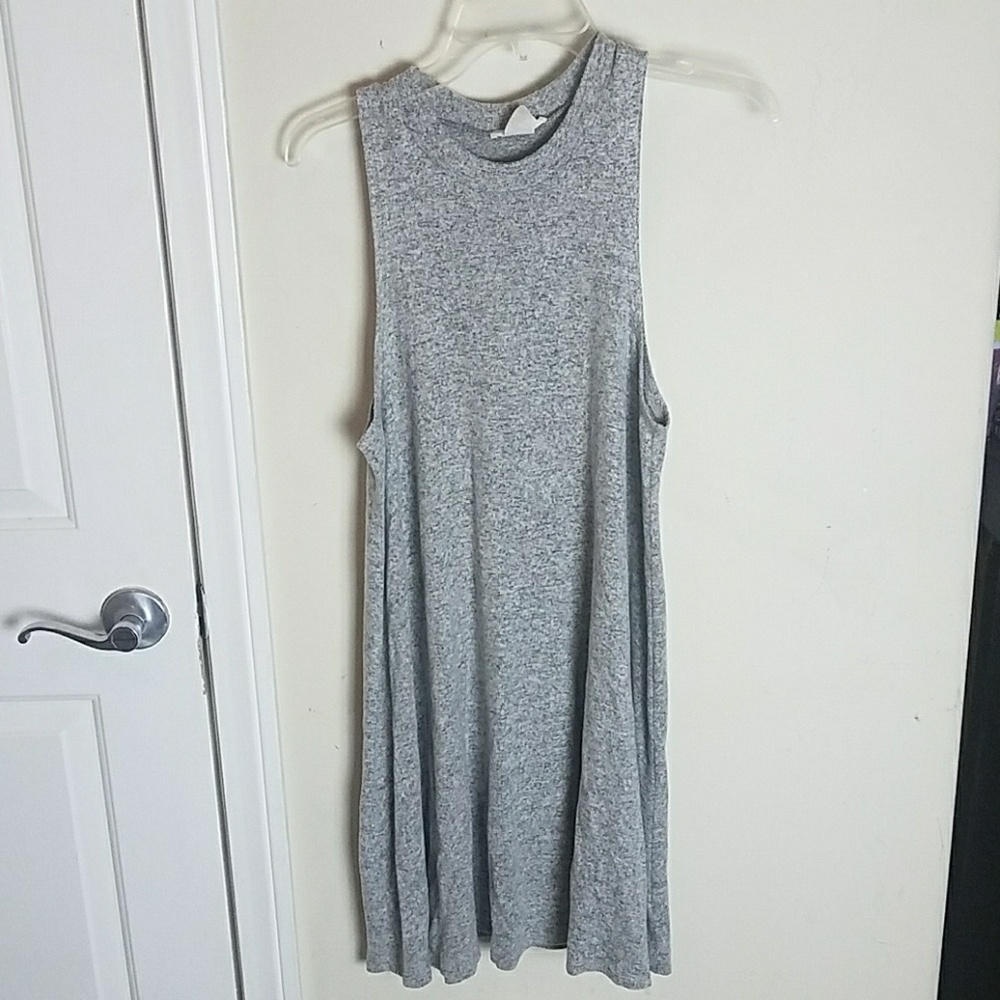 Grey turtle neck knee length dress